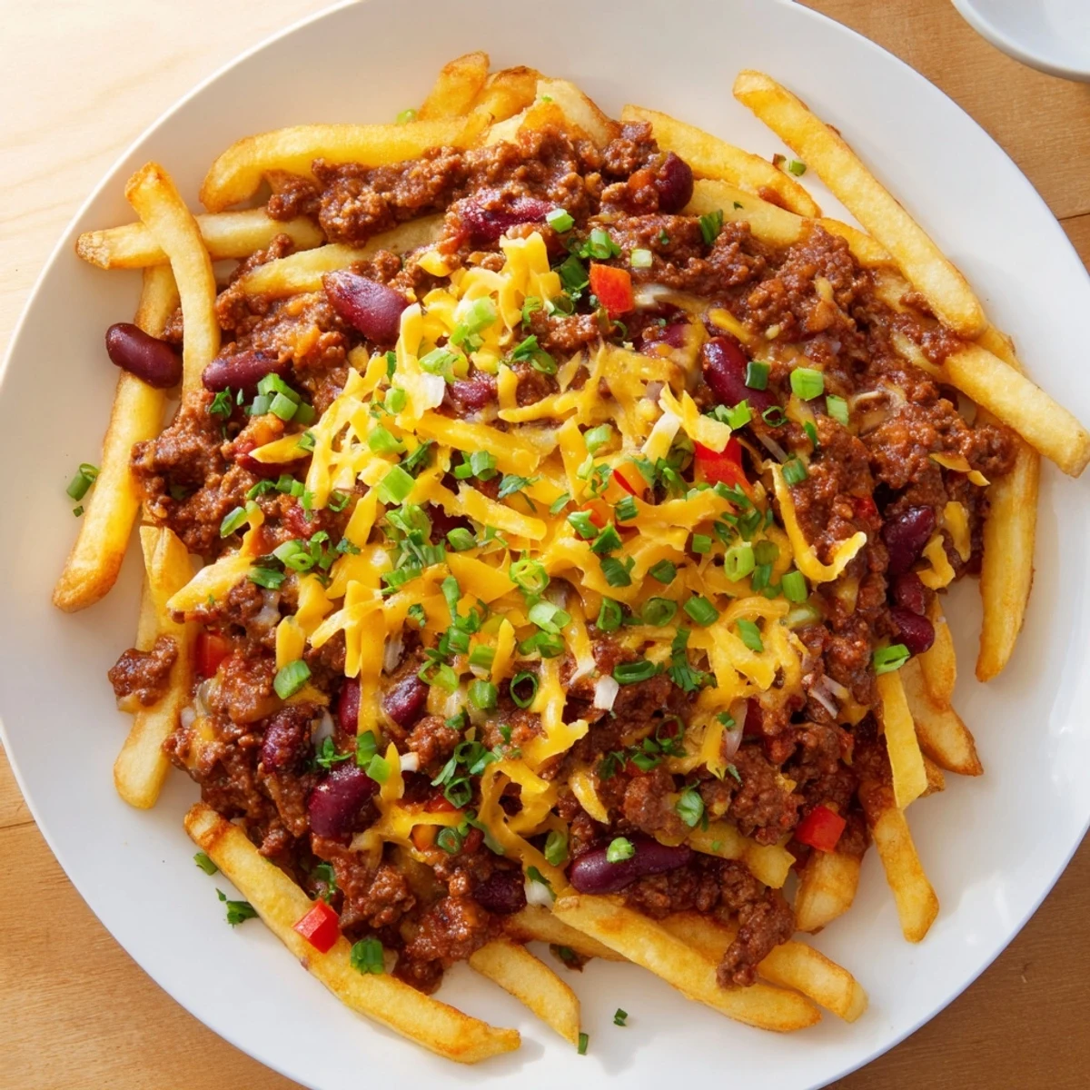 Cheesy, saucy Game Day Chili Cheese Fries served hot for a crowd.