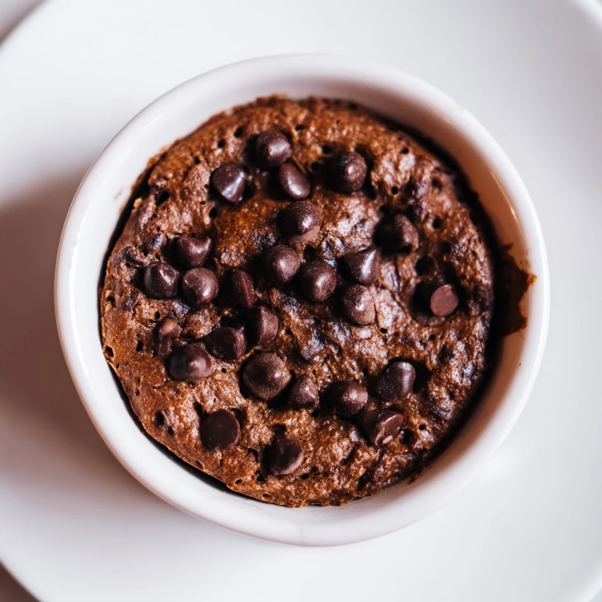 Freshly baked Easy Chocolate Baked Oats with sliced bananas and a glass of milk nearby.