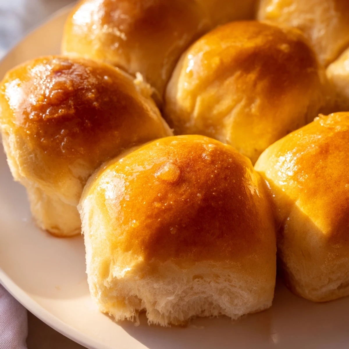 These Best Vegan Dinner rolls are arranged in a baking dish, ready to enjoy with plant-based butter.