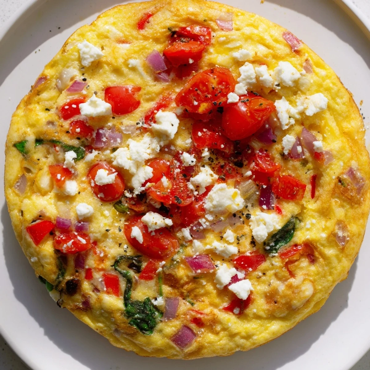 A freshly baked Veggie Air Fryer Frittata with colorful vegetables, perfect for a healthy breakfast.