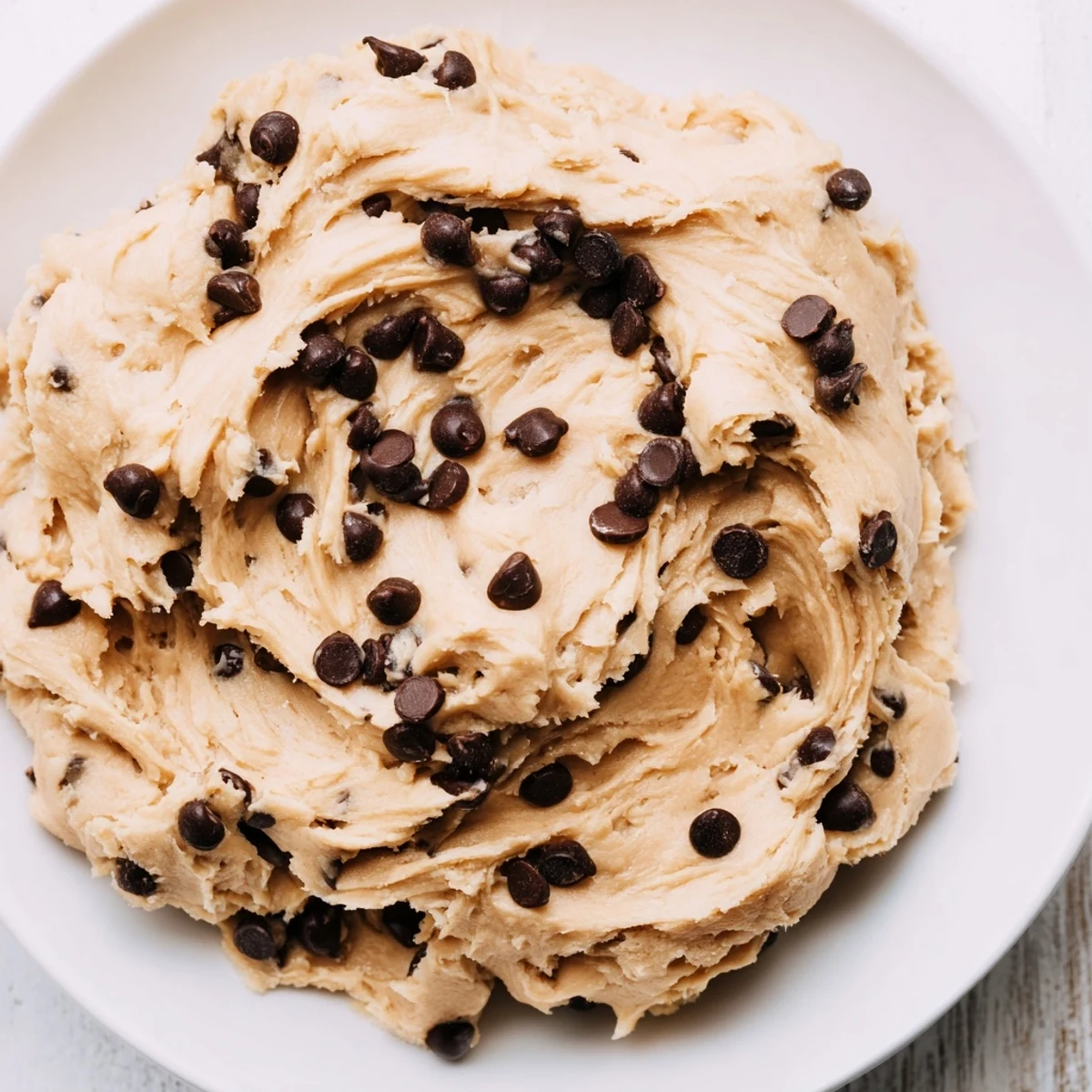 Served chilled, this protein-packed Chocolate Chip Greek Yogurt Cookie Dough is perfect for an afternoon snack or dessert.