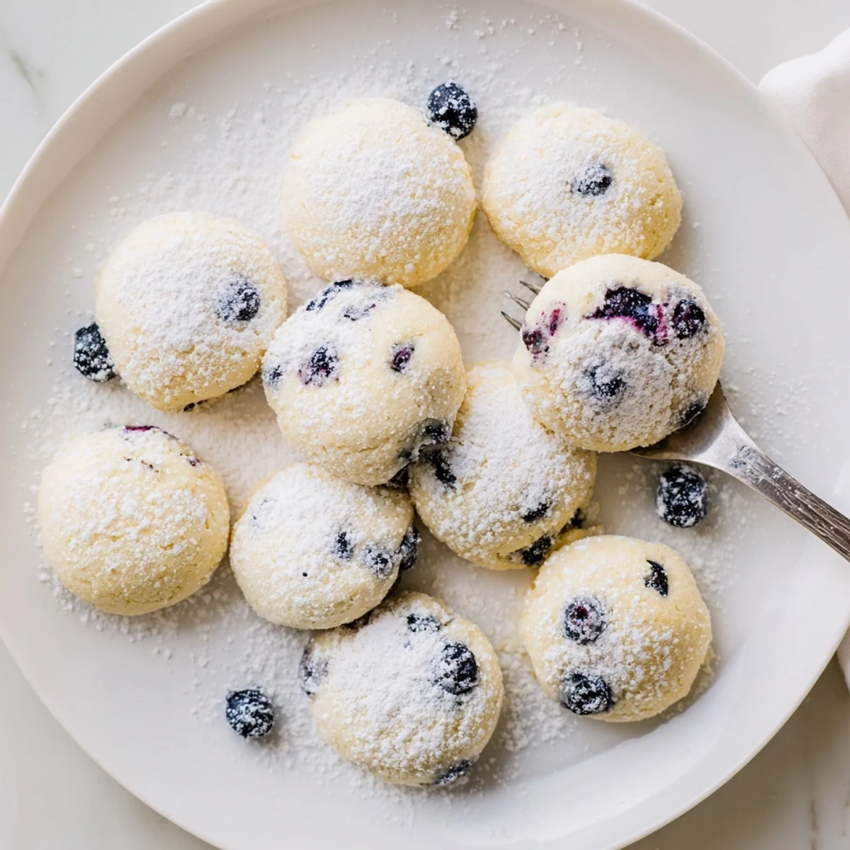Tender cake-like soft lemon blueberry cookies bursting with fresh blueberries and lemon zest
