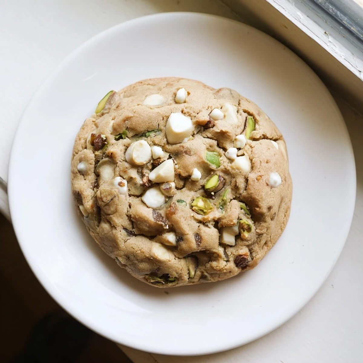 Close-up of soft Dubai chewy cookie revealing cardamom-spiced dough and chewy date pieces