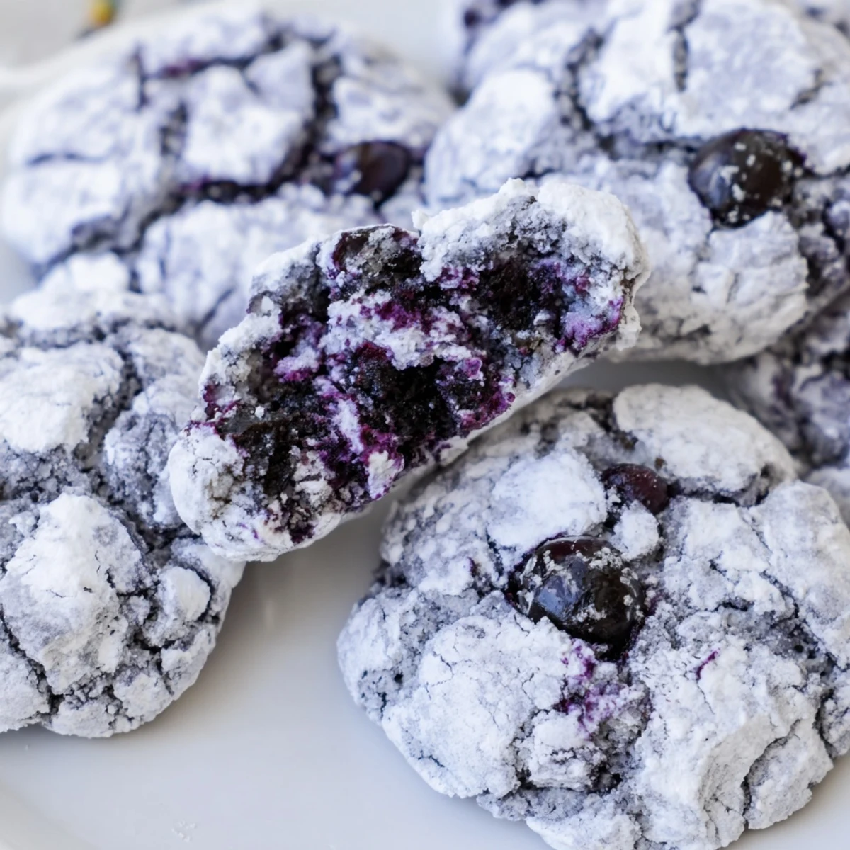 Soft Blueberry Crinkle Cookies