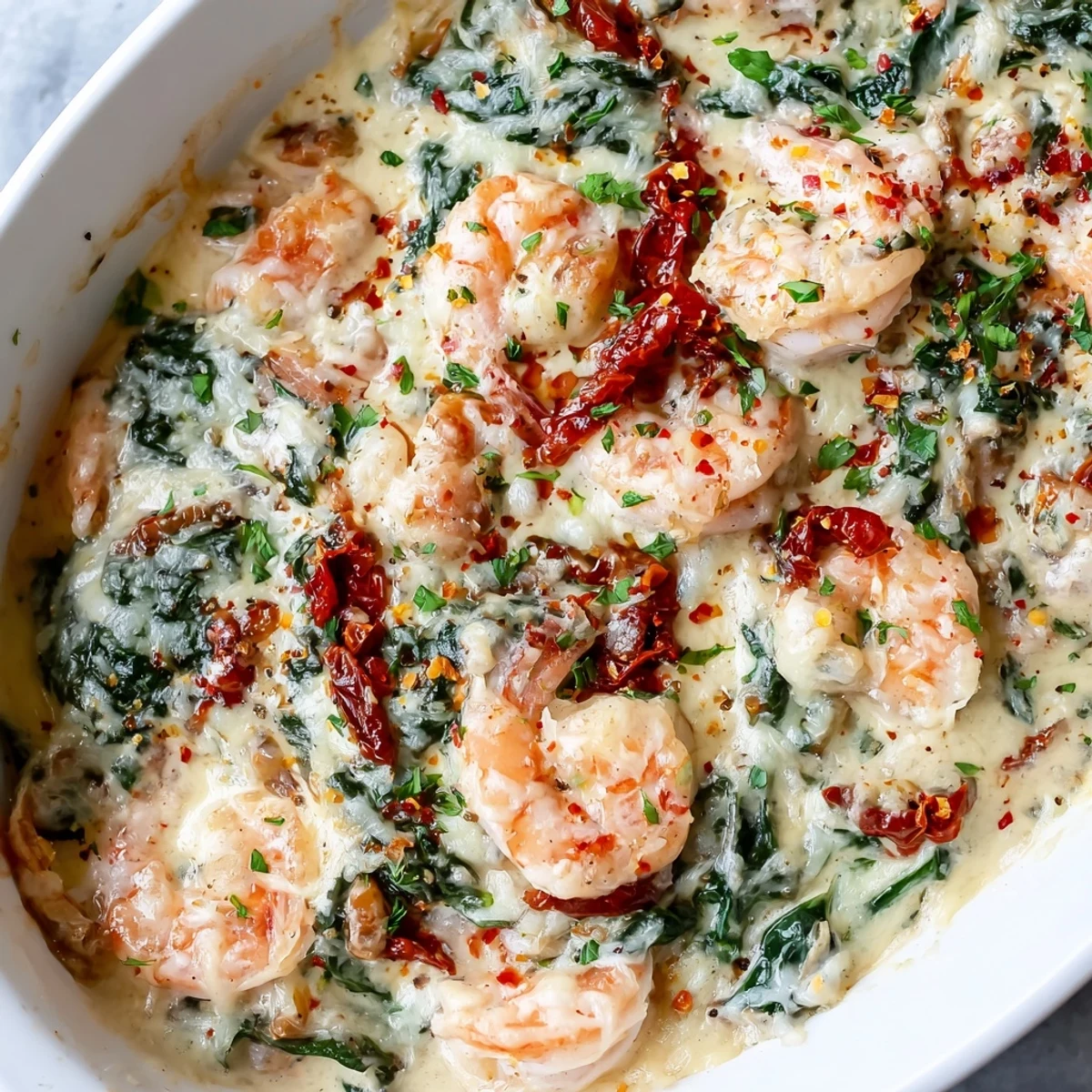 Low Carb Shrimp Tuscan Bake