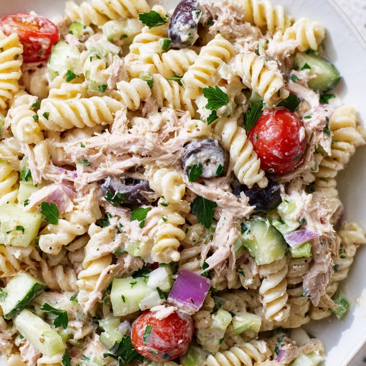 Tuna Pasta Salad with Creamy Dressing
