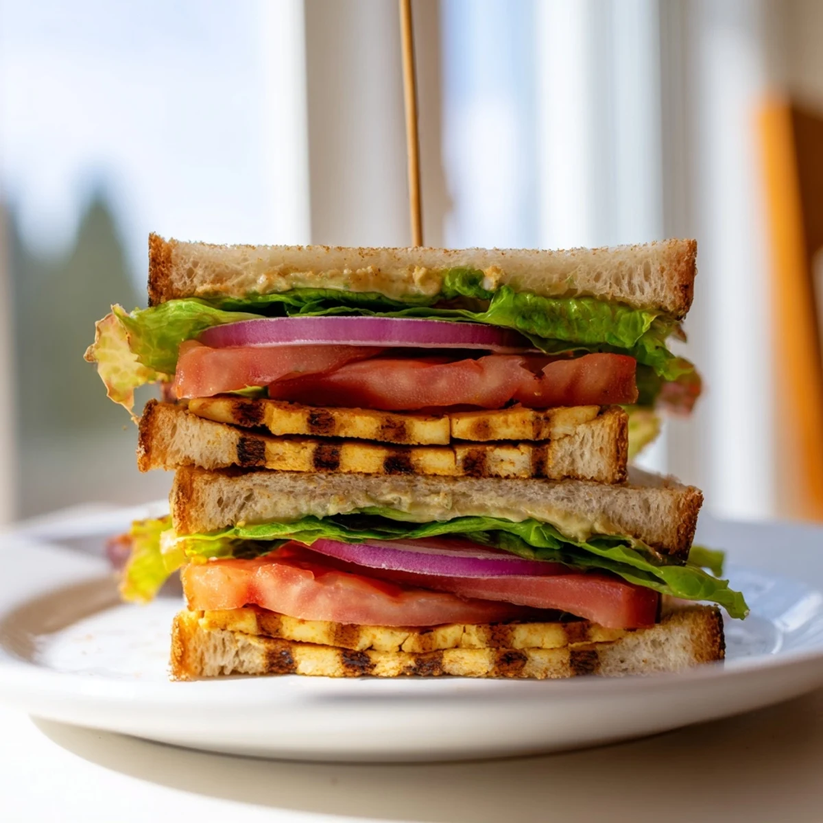 Crisp lettuce and golden smoky tofu layer this refreshing summer TLT Sandwich
