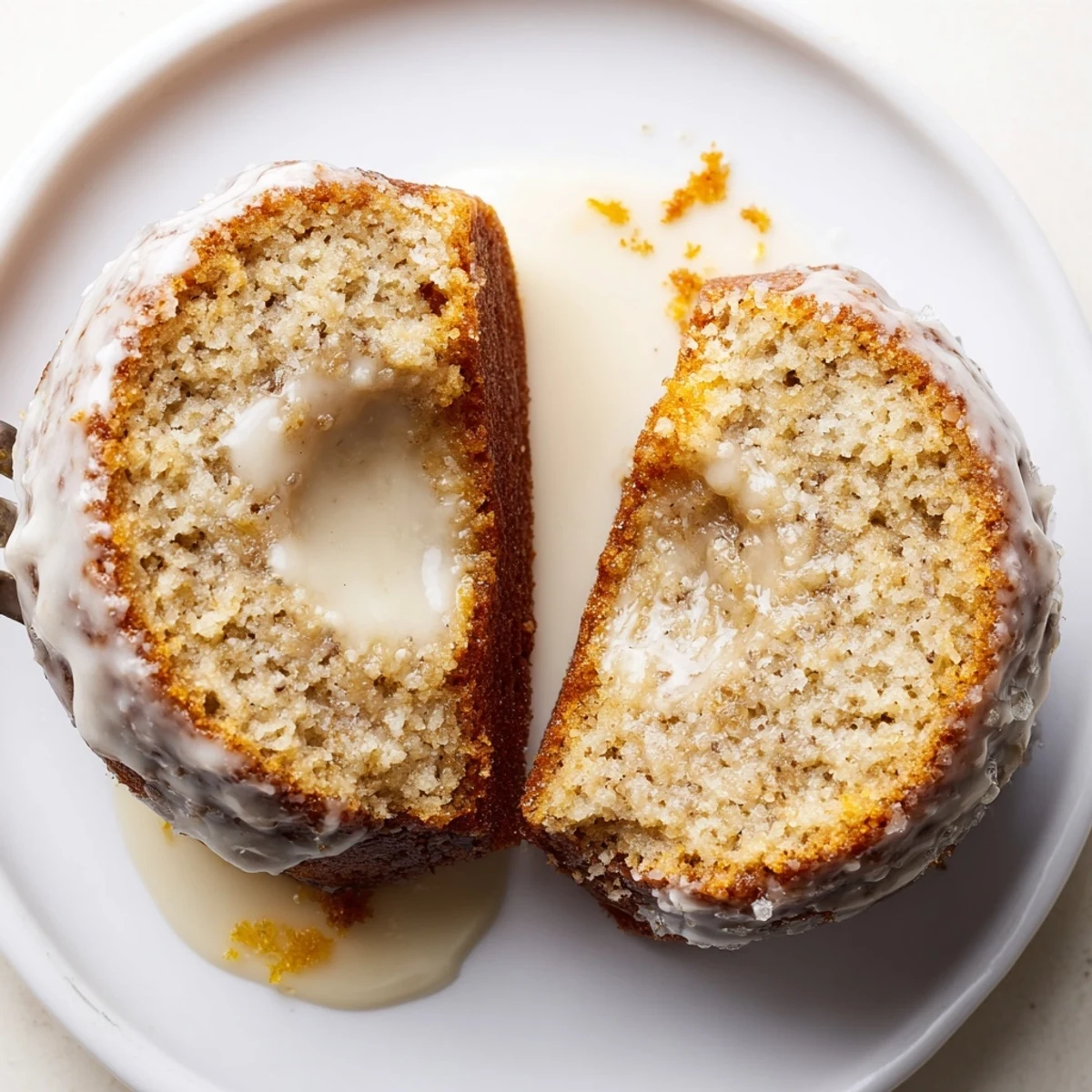 Freshly baked Banana Donuts cooling on a rack, warm aroma of cinnamon