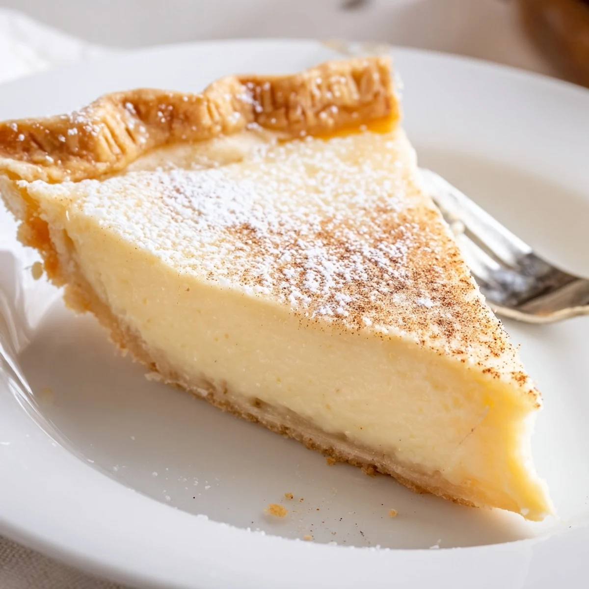 Warm-spiced Christmas Eve Custard Pie With Cinnamon Vanilla cooling on wire rack