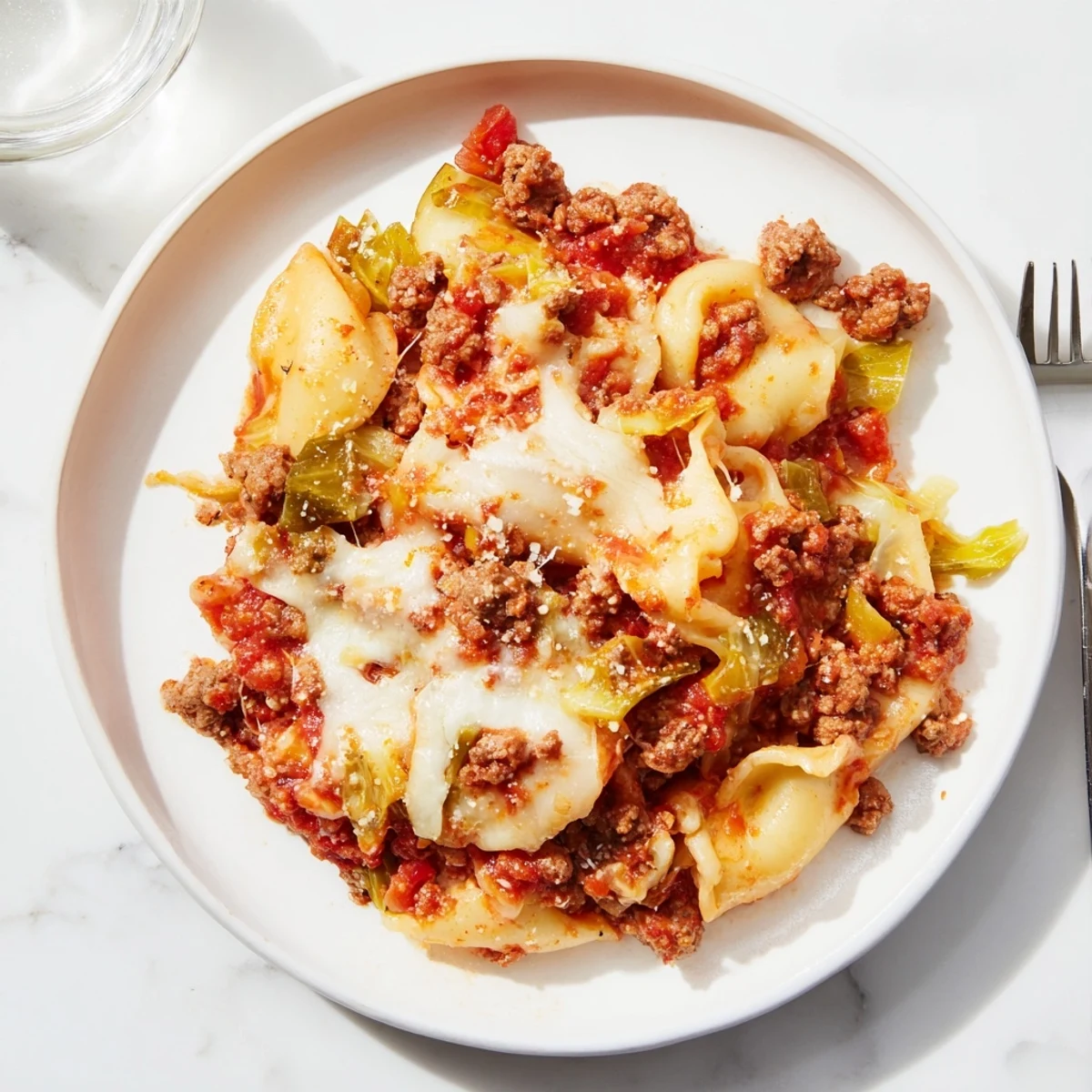 Cabbage Roll Pasta Bake With Tomato Sauce Beef Recipe served with crusty bread