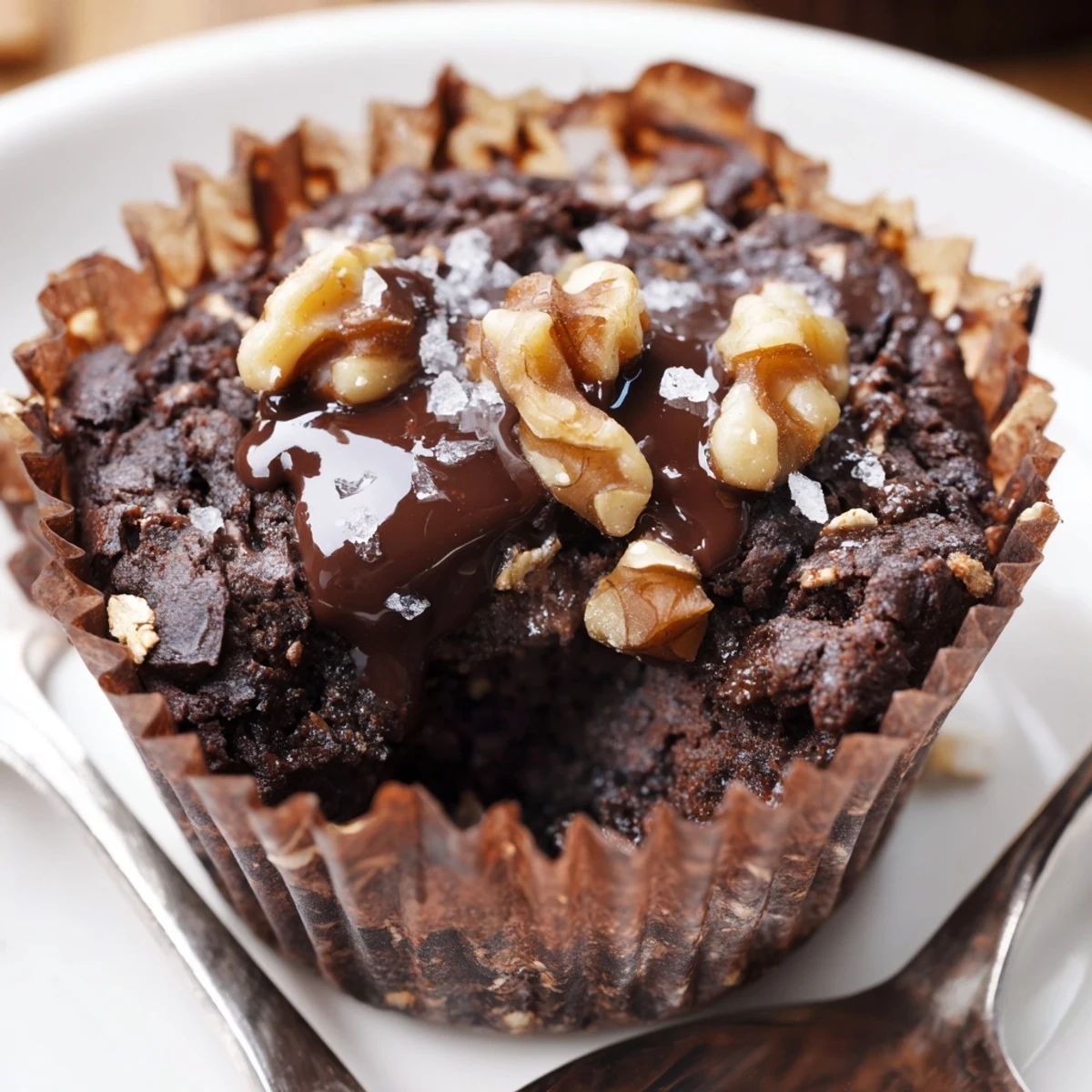 Decadent Dark Chocolate Oatmeal Cups cooling on a wire rack, melty centers.