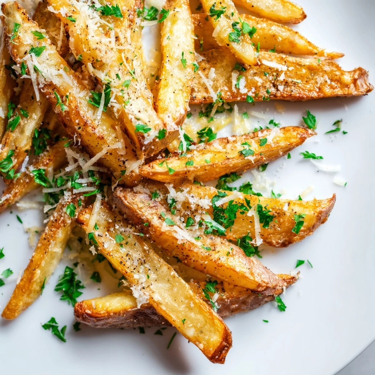 Crispy oven-baked fries tossed in aromatic truffle oil crowned with savory Parmesan cheese