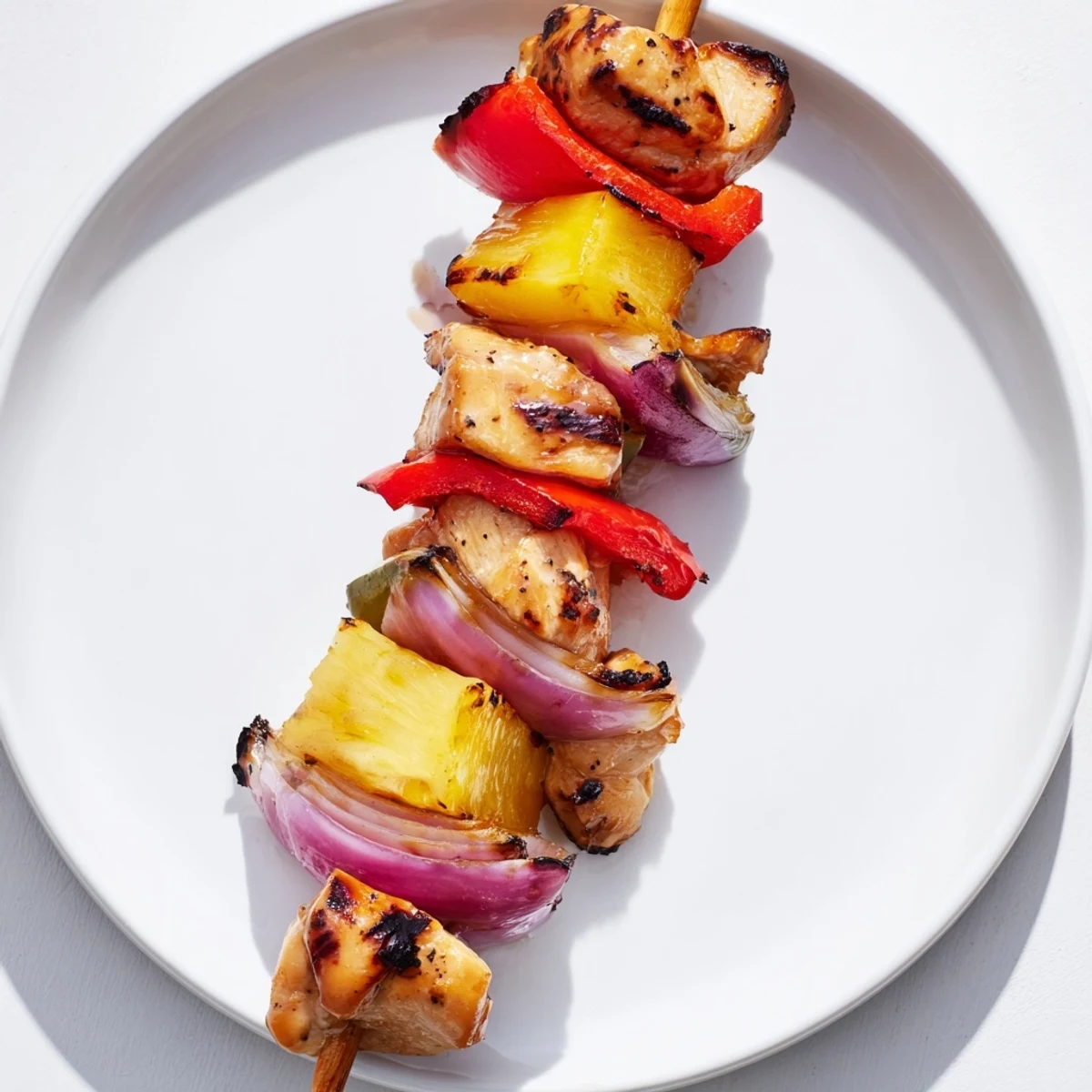 Hawaiian Turn Turn Chicken Kebabs served hot with coconut rice and lime