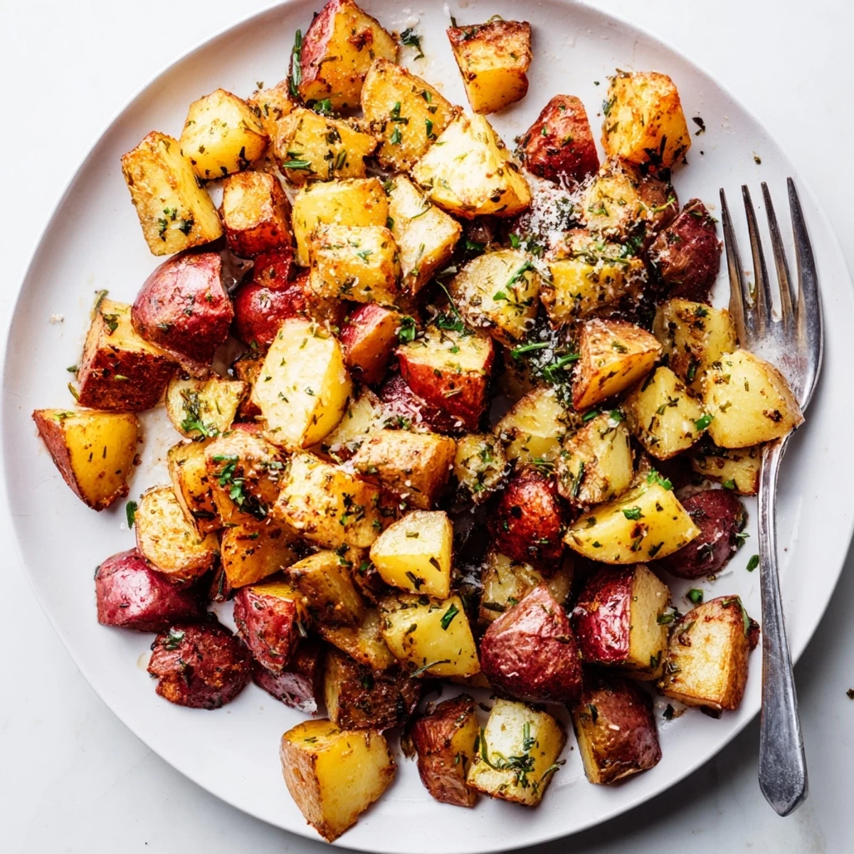 Charred edges, buttery interior Herb Seasoned Grilled Potatoes In Foil ready to serve