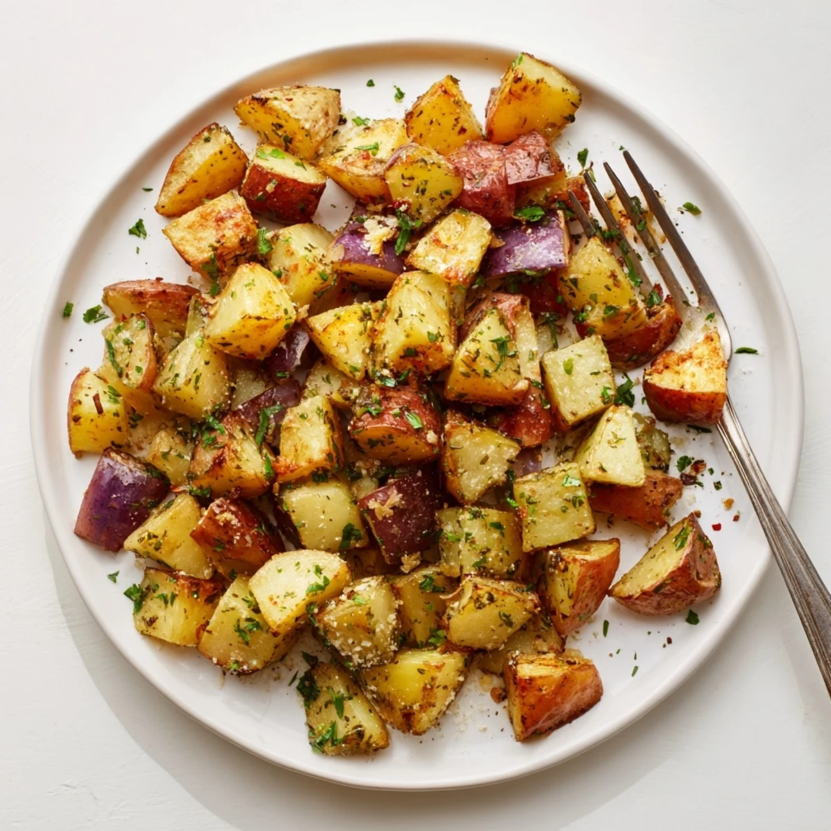 Herb Seasoned Grilled Potatoes In Foil steaming, golden, fragrant with garlic and rosemary