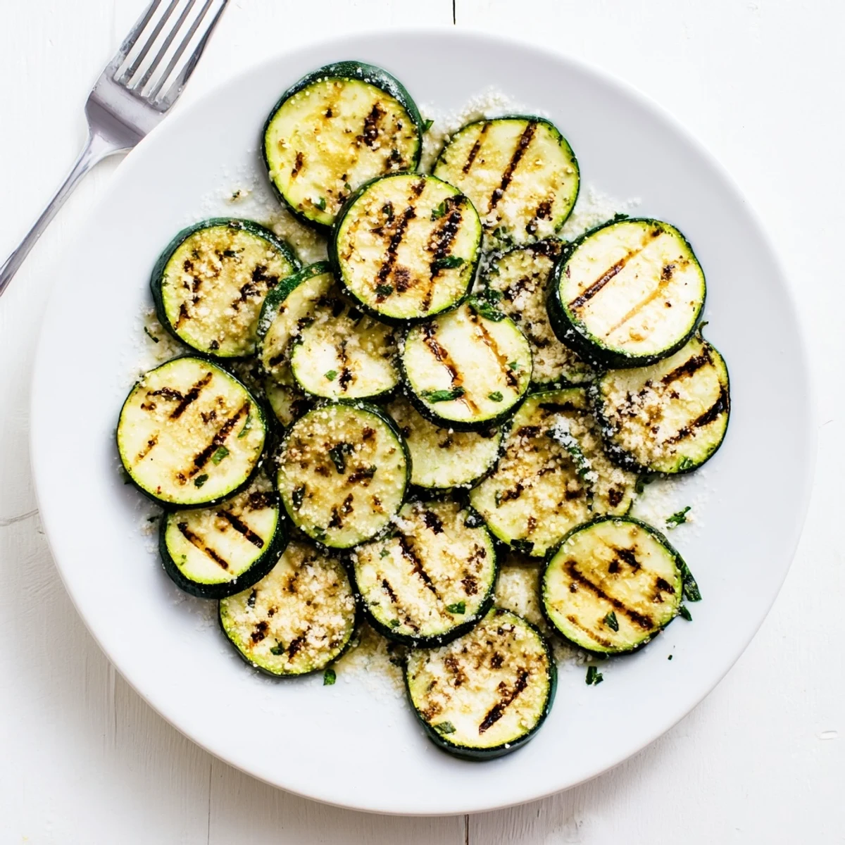 Bright, herb-sprinkled summer side: Crispy Grilled Zucchini With Parmesan And Fresh Herbs