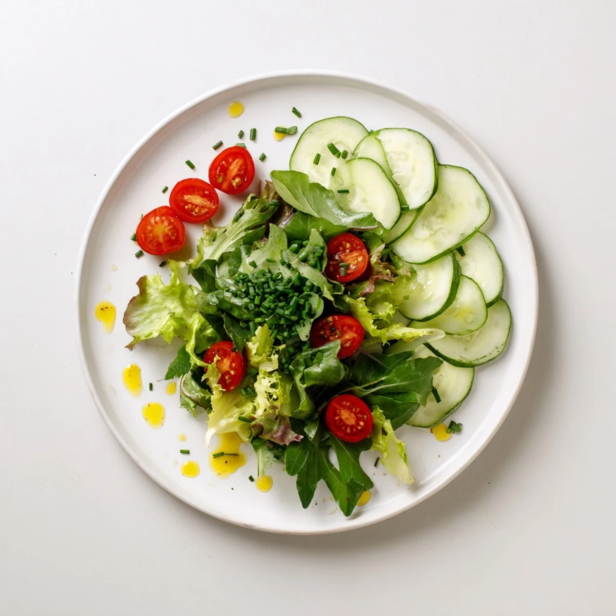 Bowl of Simple Green Salad Recipe tossed in tangy lemon Dijon dressing