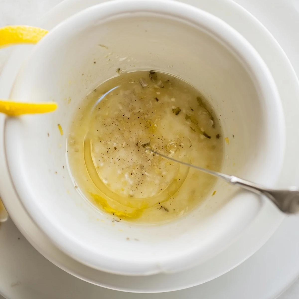 Ina Garten Lemon Vinaigrette Dressing glistening in jar, bright citrus aroma  