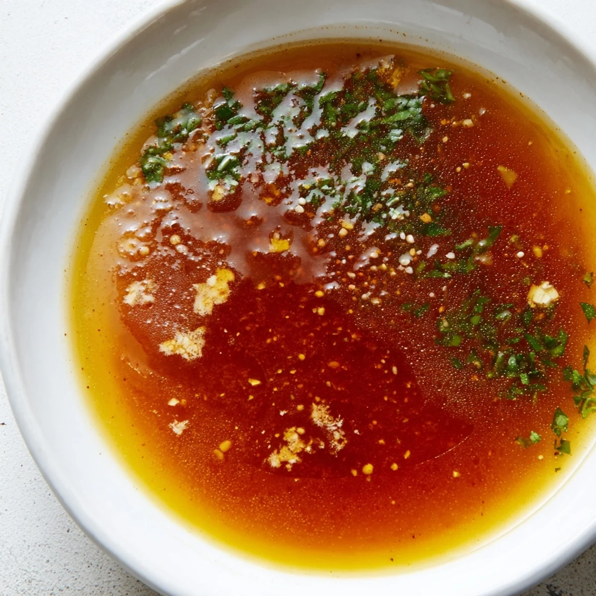 Silky Italian Vinaigrette whisked in jar, lemon brightness and pepper aroma