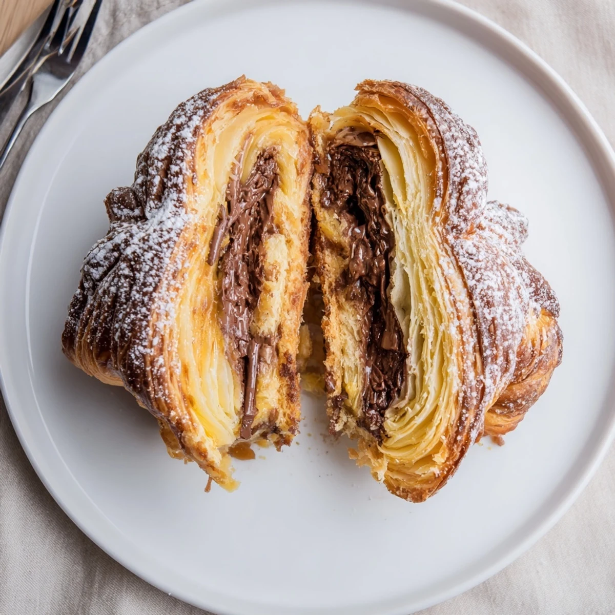 Warm Chocolate Croissant Breakfast Bake with gooey chocolate pockets and golden crust.