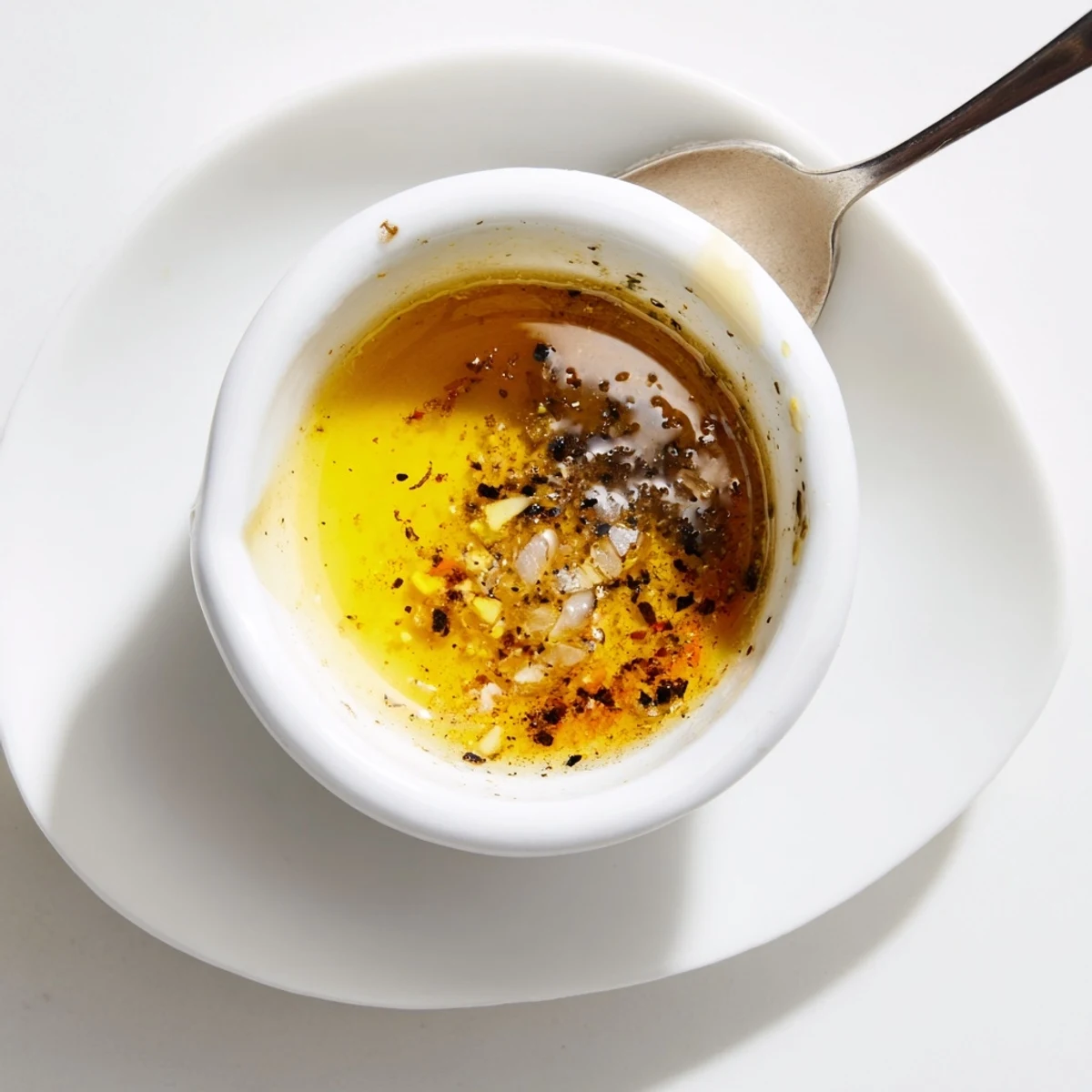 Homemade Honey Mustard Vinaigrette in jar with whisk, bright tangy aroma