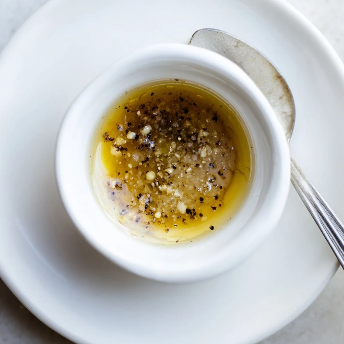 Creamy Honey Mustard Vinaigrette spooned onto roasted carrots for savory sweet contrast