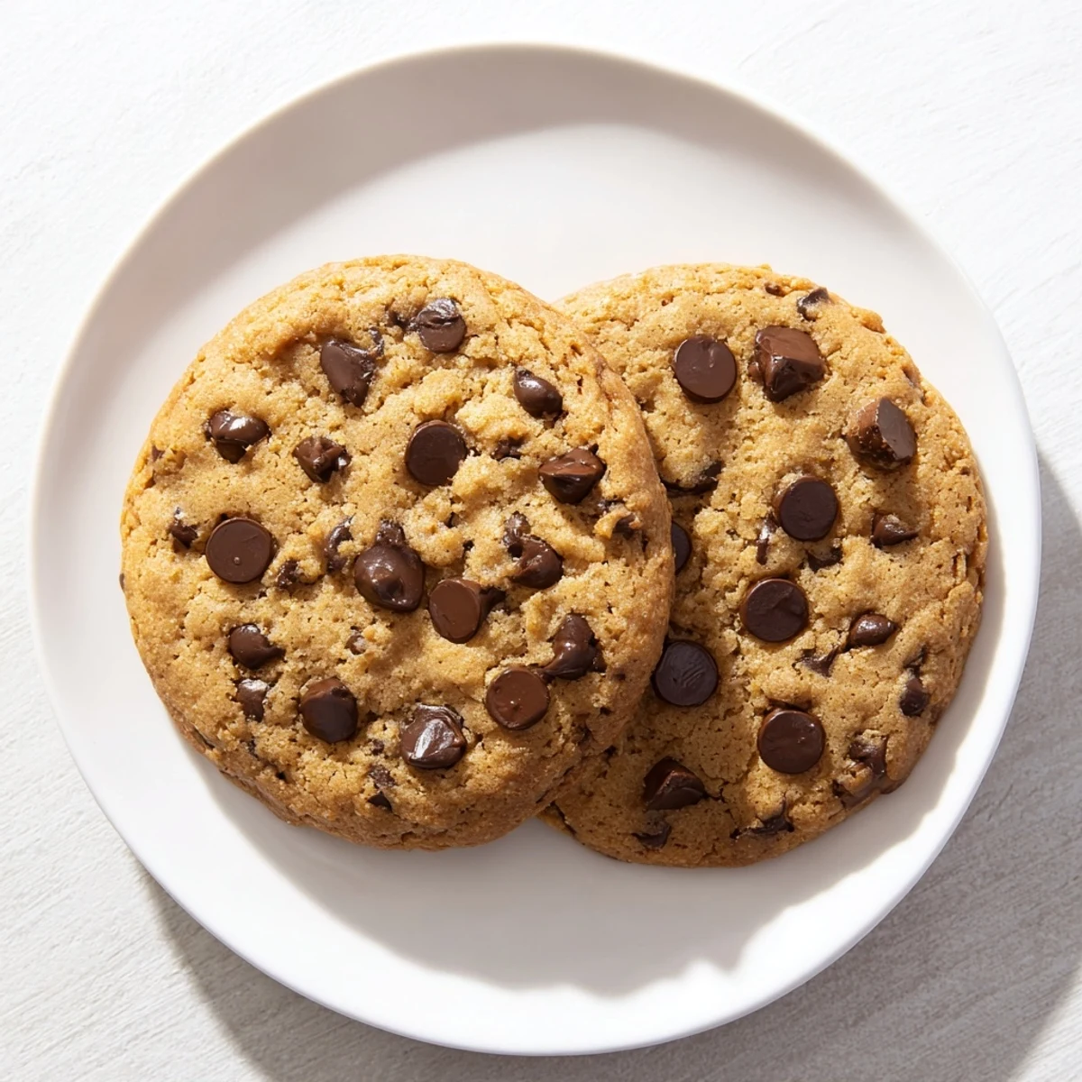 Freshly baked chewy chocolate chip cookies with golden edges and melting chocolate centers