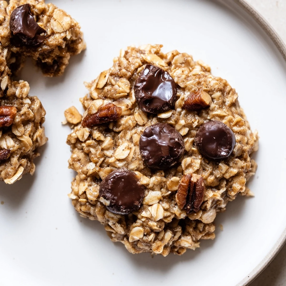 Fresh-baked Banana Oat Cookies cooling on wire rack, perfect breakfast snack