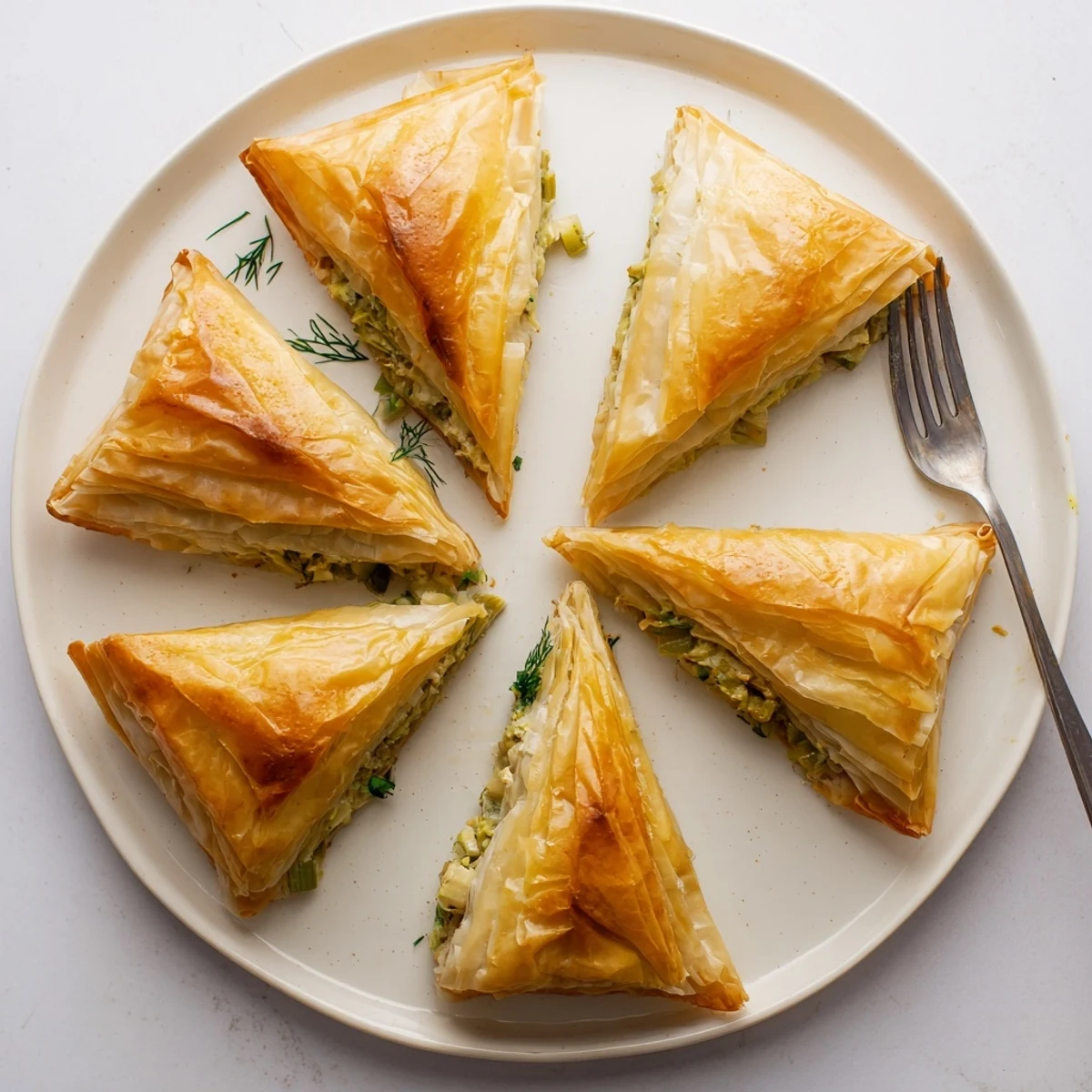 Golden artichoke and Graviera filo puffs with crispy, flaky layers and melted cheese filling