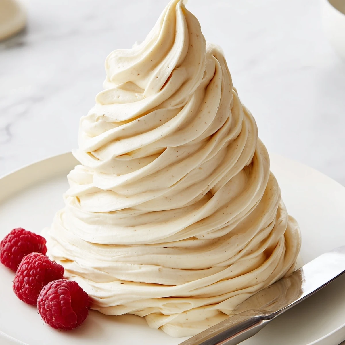 Smooth Italian Meringue Buttercream piped into elegant rosettes on cupcakes
