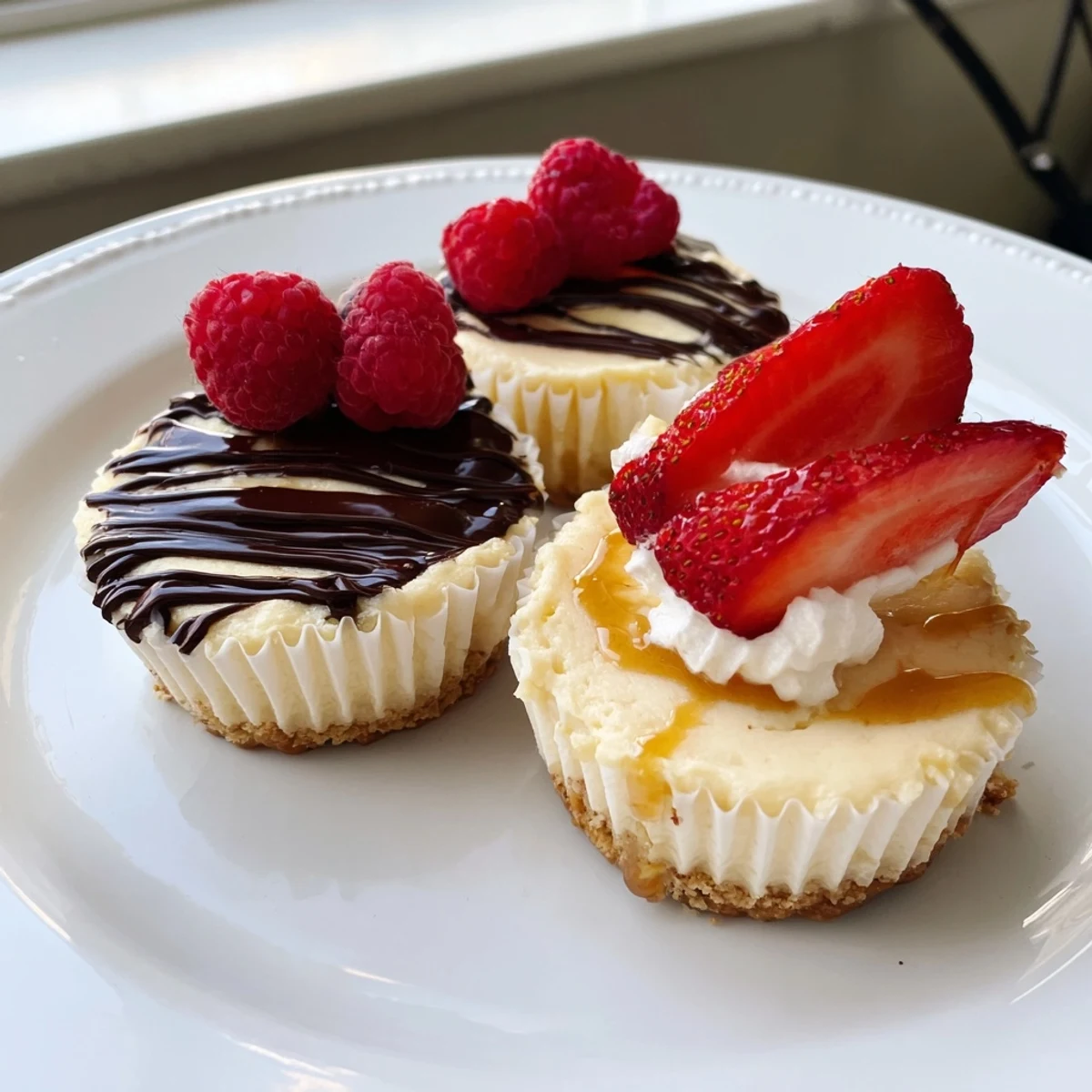 Golden graham cracker crust cups filled with smooth mini cheesecake batter