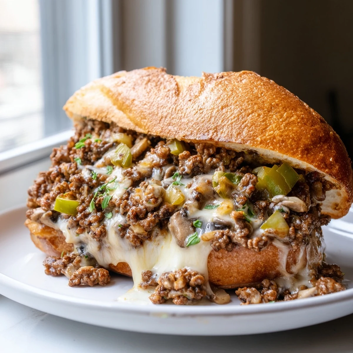 Cheesy Philly Sloppy Joes