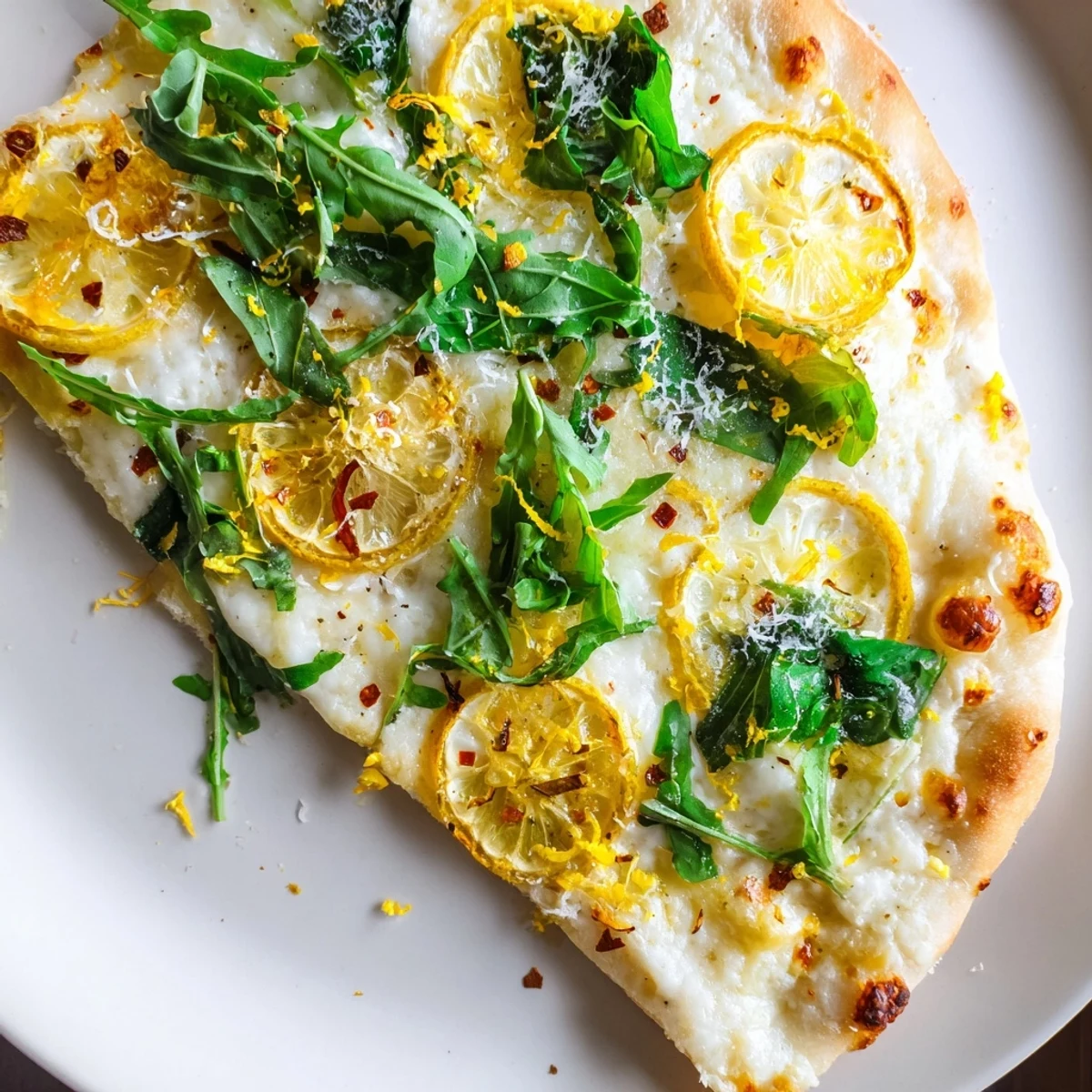 Golden crust topped with creamy cheese and bright lemon slices in this zesty summer lemon pizza