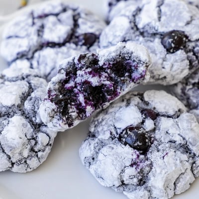 Soft Blueberry Crinkle Cookies