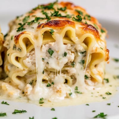 Garlic Parmesan Chicken Lasagna Roll Ups